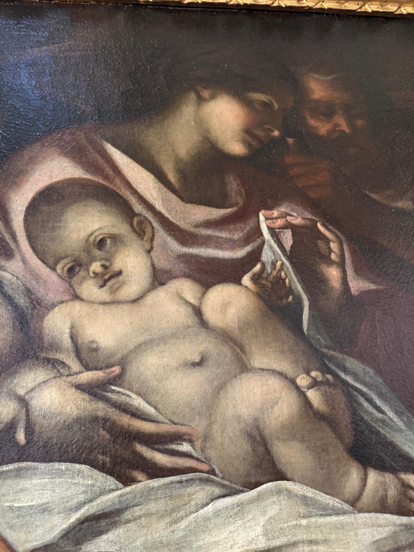 Olio su tela natività . Scuola veneta XVII secolo ambito di Antonio Balestra