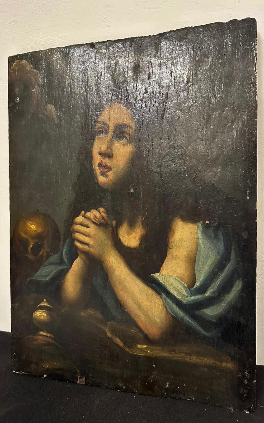 Carlo Dolci ( Bottega ) Maddalena penitente, olio su tavola.  600