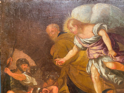 La liberazione di San Pietro olio su tela. XVII secolo