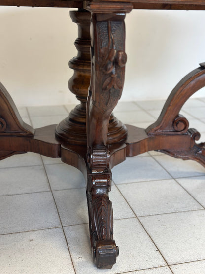 Tavolo a cestello ovale allungabile . Genova Carlo X. 149 x 105