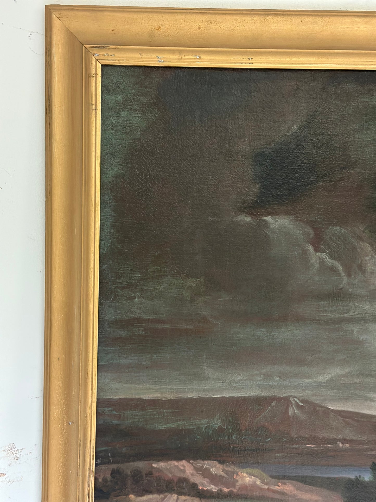Olio su tela . Mosé con le figlie di Jetro.  XVIII secolo