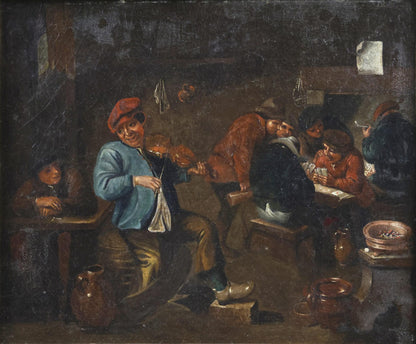 Olio su tela.   Scuola fiamminga epoca pieno 600
