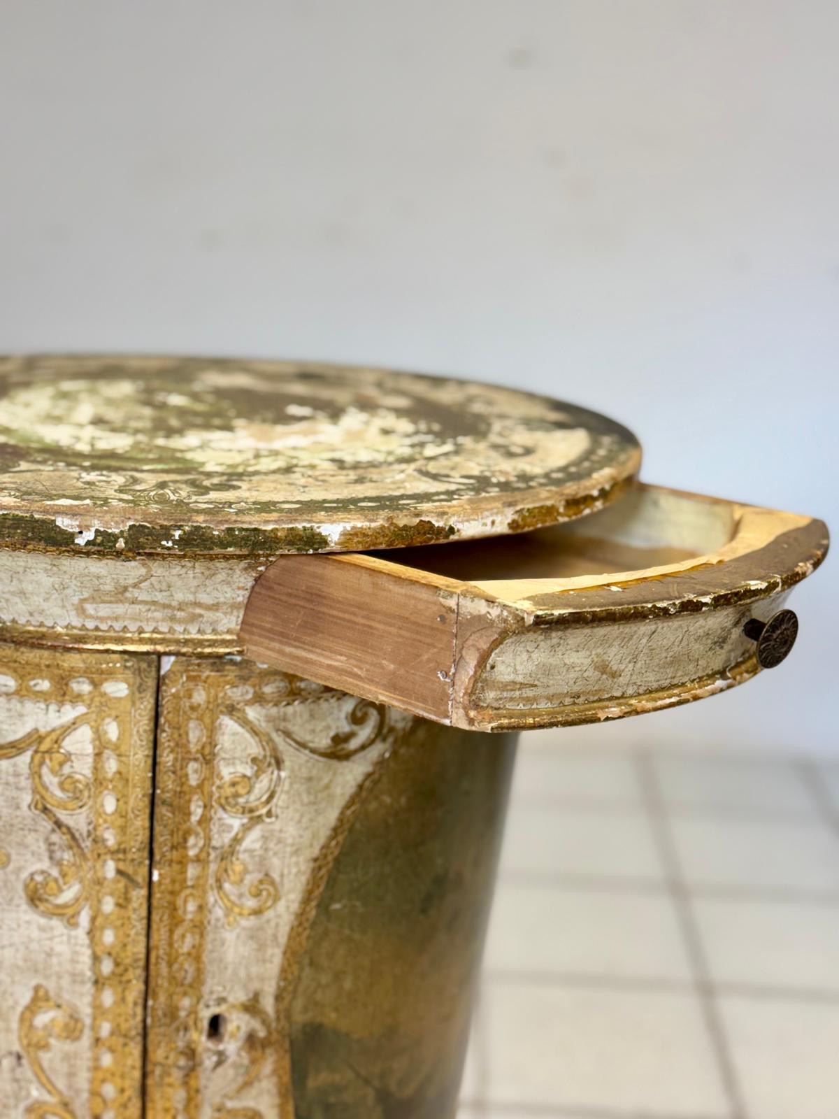 Colonna a calice impero laccata dipinta primo 900
