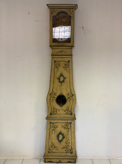 Lacquered and painted pendulum clock. 19th century