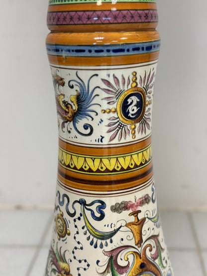Egisto Fantecchi    Primo 900 vaso con colonna maiolica dipinta