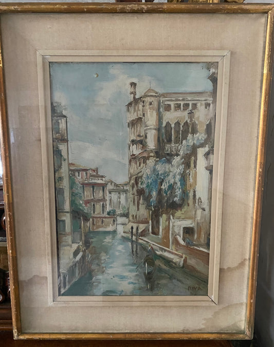 Dipinto. Venezia olio su tavola. Giuseppe Riva Ivrea, 1834 - 1916)