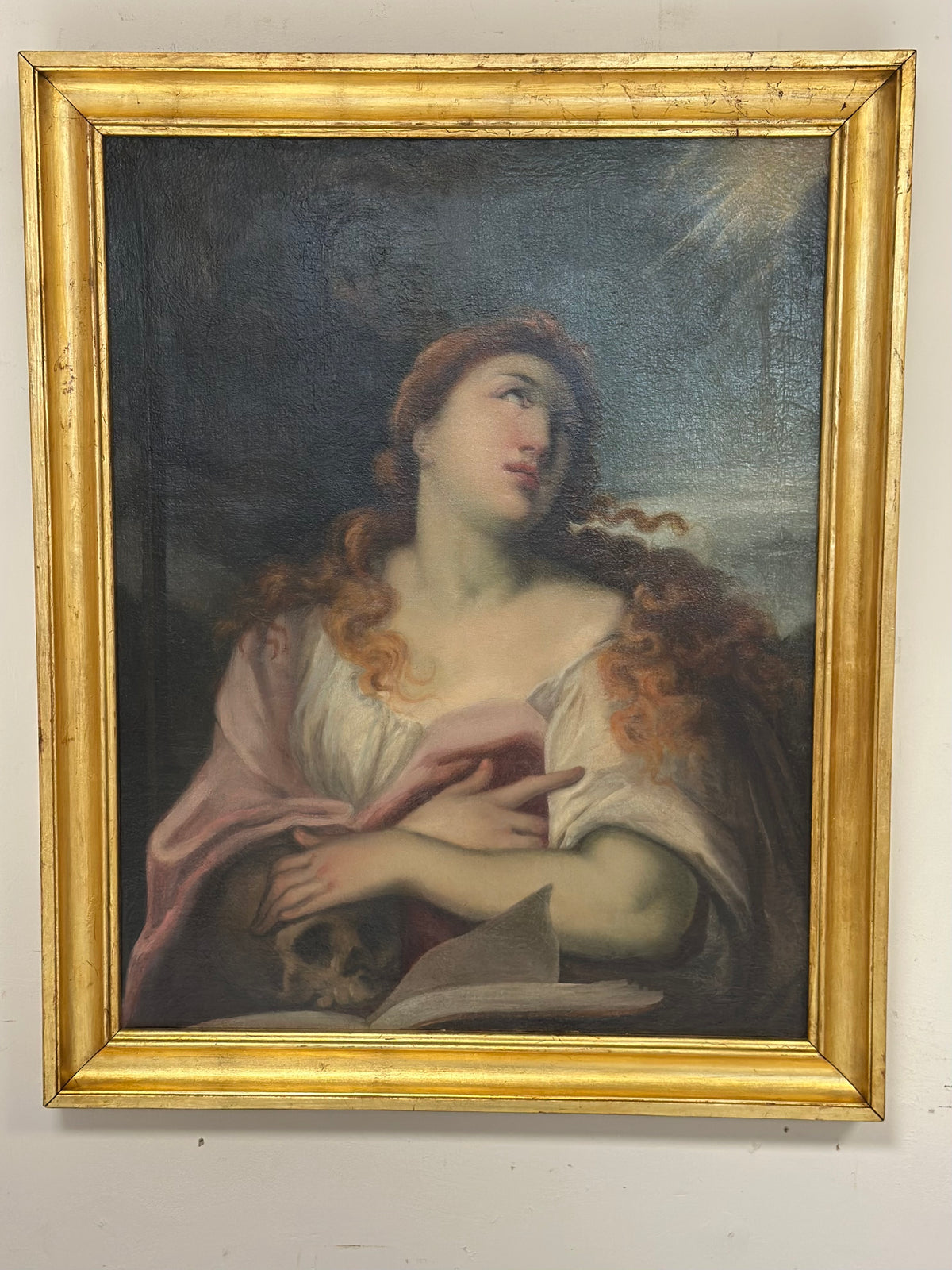 TIZIANO VECELIO (maniera di)
Pieve di Cadore 1488-90 Venezia 1576
Maddalena Penitente 
Olio su tela.  78 x 96
