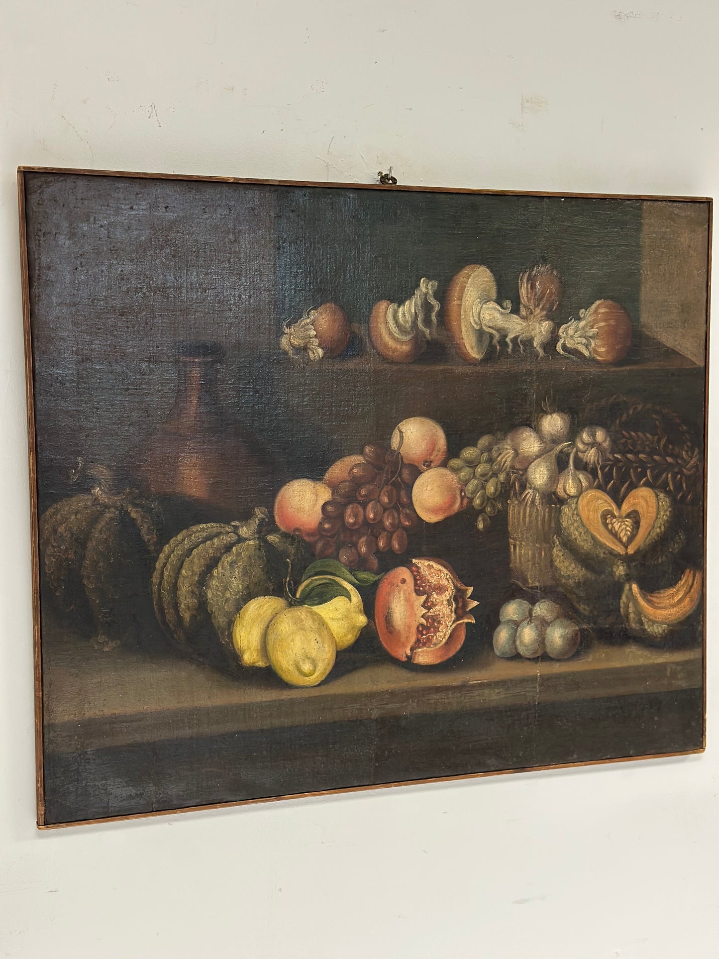 Olio su tela natura morta . XVII secolo inizio XVIII secolo