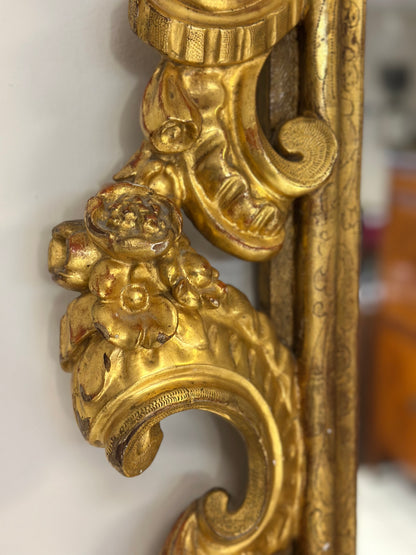 Specchiera emiliana in legno intagliato e dorato   Barocco XVII secolo