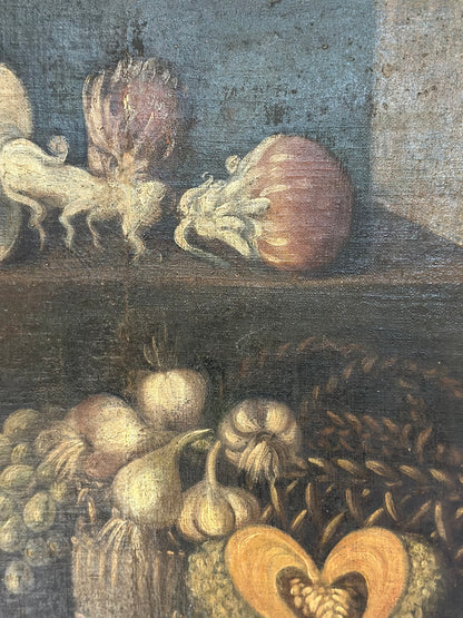 Olio su tela natura morta . XVII secolo inizio XVIII secolo