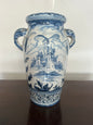 Vaso da farmacia in maiolica bianca e blu Savona Albissola
inizio 900