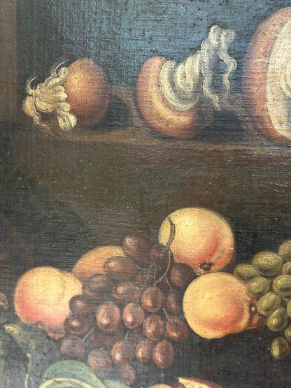 Olio su tela natura morta . XVII secolo inizio XVIII secolo