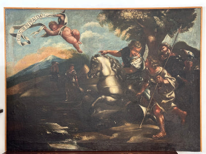Scena biblica di caccia
Scuola  di Salvator Rosa olio su tela
fine XVII secolo
