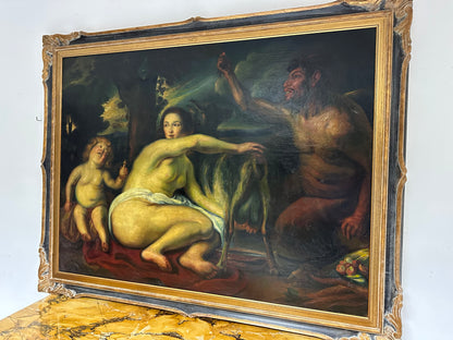 Olio su tela . L’infanzia di Zeus o di Giove .  Primi 800