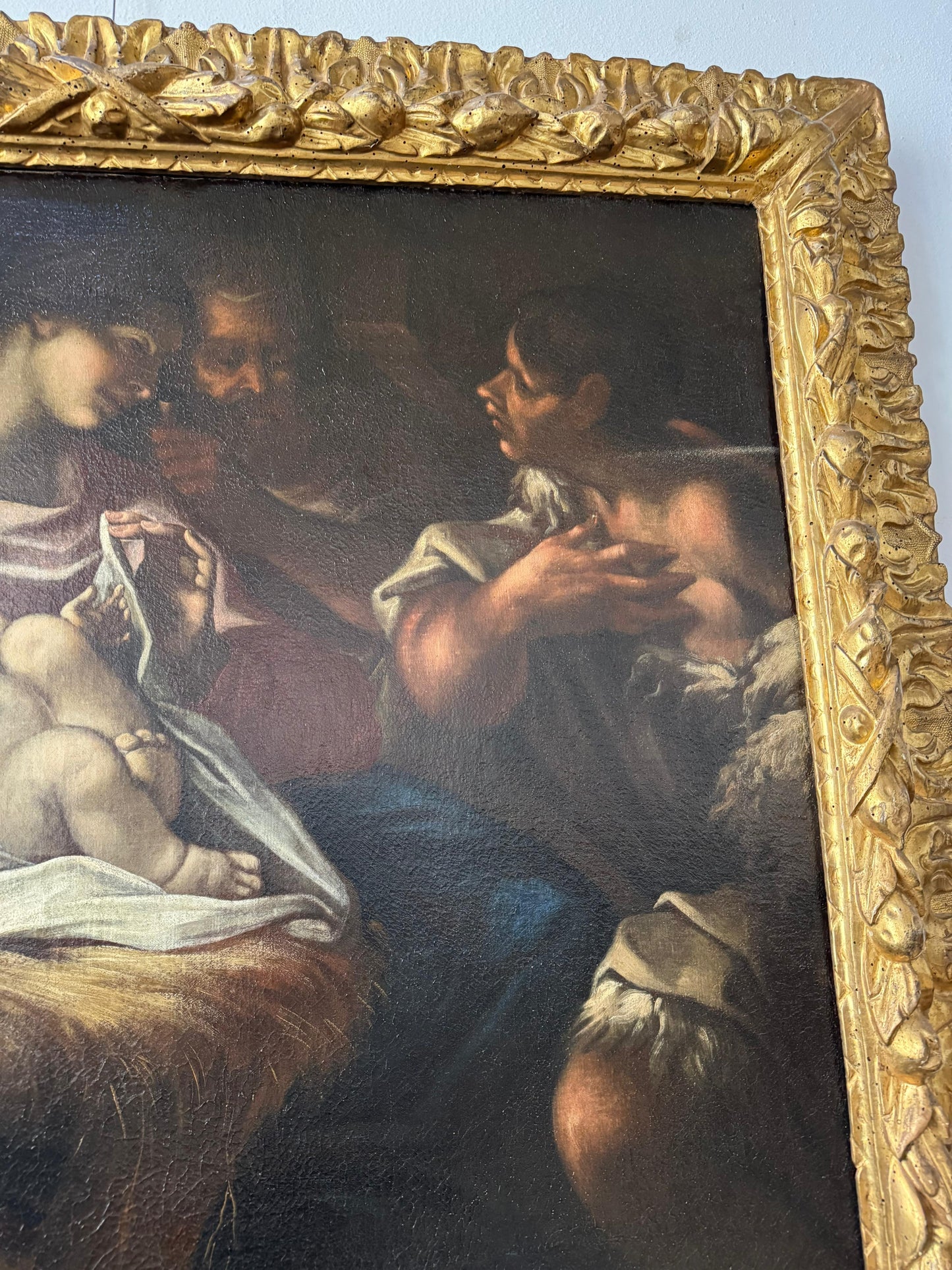 Olio su tela natività . Scuola veneta XVII secolo ambito di Antonio Balestra