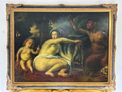 Olio su tela . L’infanzia di Zeus o di Giove .  Primi 800