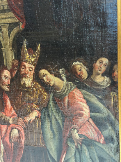 Sposalizio della Vergine.
olio su tela ,scuola toledana, entourage di Luis Tristán.