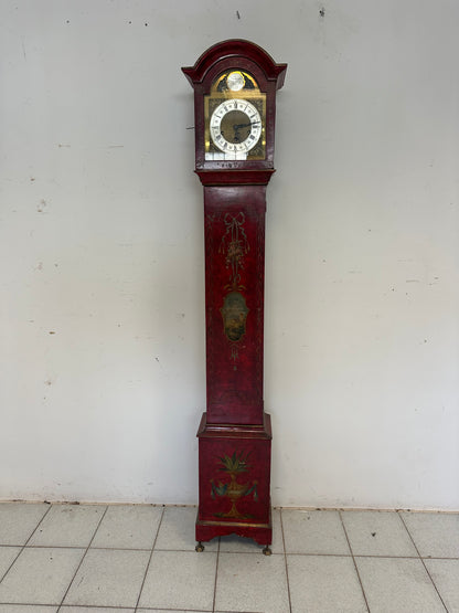 Orologio a pendolo laccato dipinto XX secolo