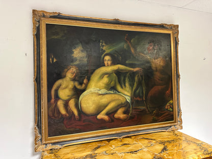 Olio su tela . L’infanzia di Zeus o di Giove .  Primi 800