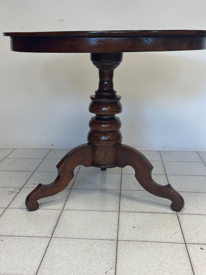 Tavolino-Rolo -intarsiato rotondo seconda metà 1800