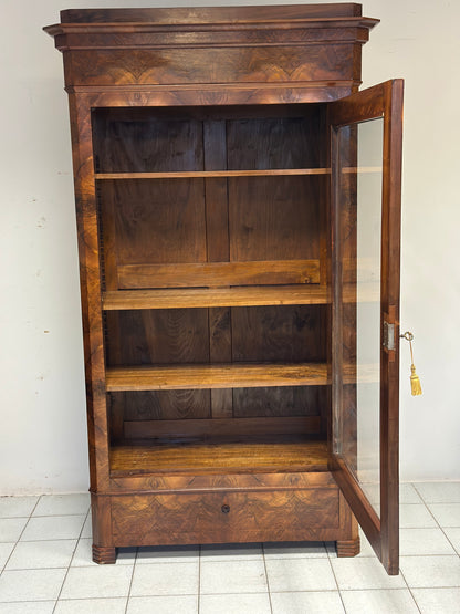 Libreria / vetrina in noce e radica di noce.  XIX secolo ( restaurato )