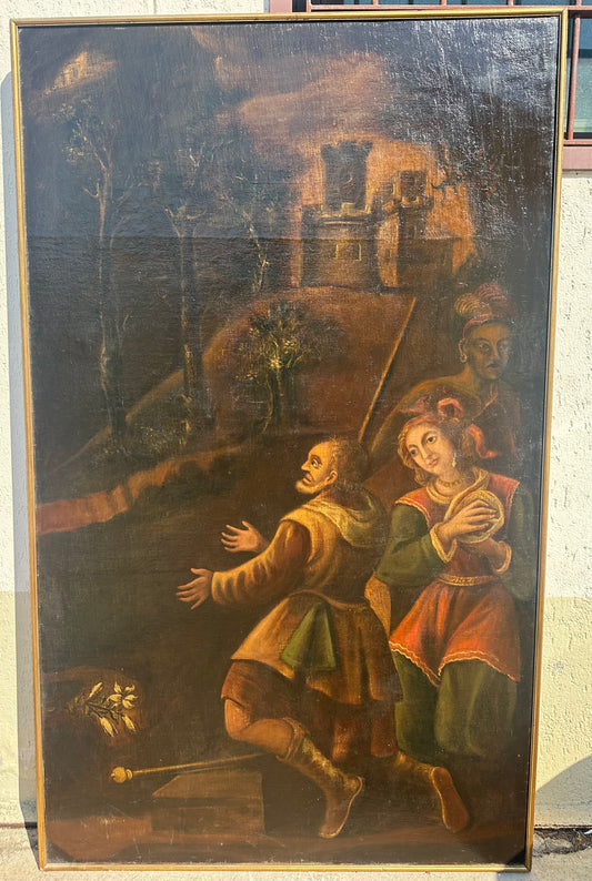 Olio su tela.  Scuola del XVII secolo.