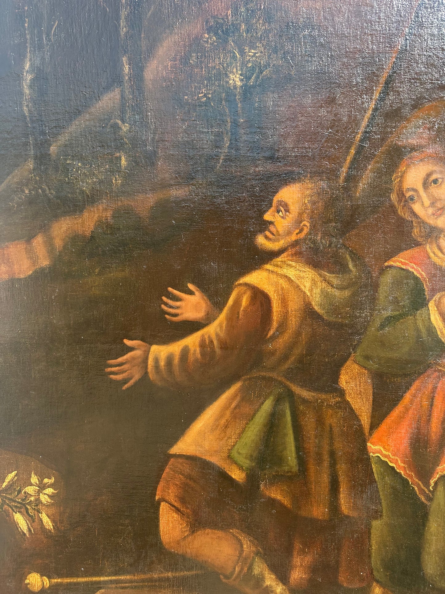Olio su tela.  Scuola del XVII secolo.