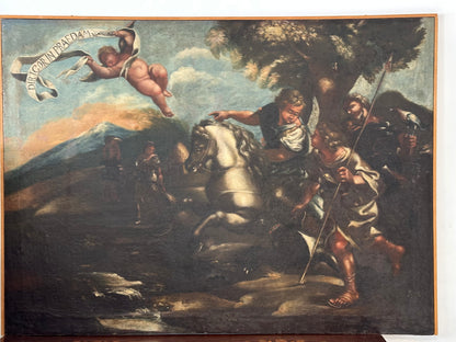 Scena biblica di caccia
Scuola  di Salvator Rosa olio su tela
fine XVII secolo