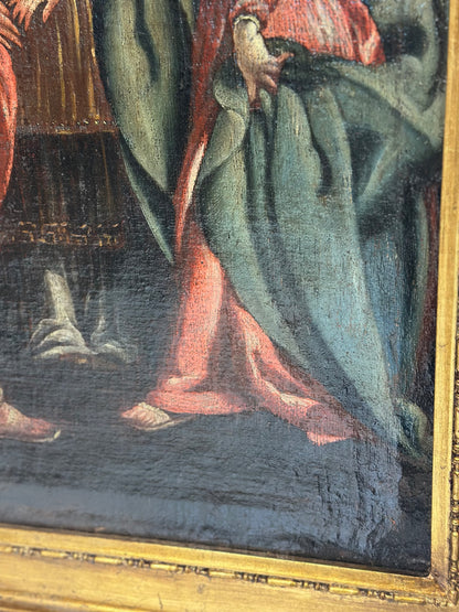 Sposalizio della Vergine.
olio su tela ,scuola toledana, entourage di Luis Tristán.
