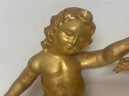 Coppia di angeli lignei in legno dorato . Lombardia primi del’700