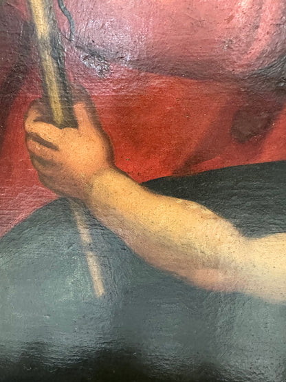 Olio su tela Madonna con il bimbo e San Giovannino . Andrea del Sarto copia da .  XVI secolo
