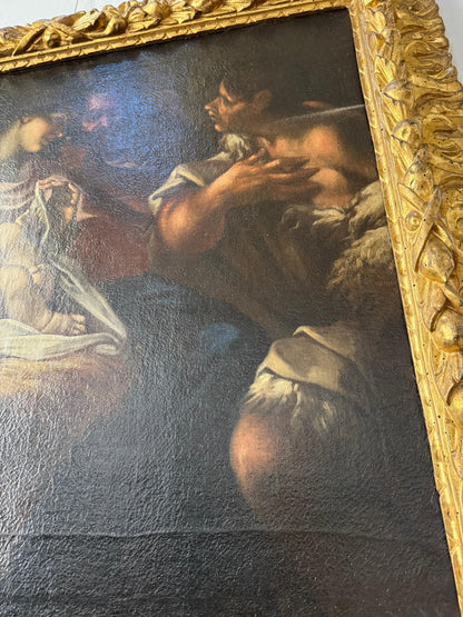 Olio su tela natività . Scuola veneta XVII secolo ambito di Antonio Balestra