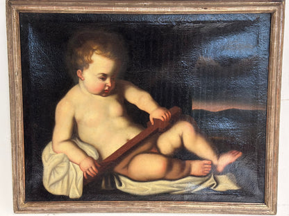 Olio su tela Bambino Gesù con croce XVII secolo
Guido Reni (bottega)