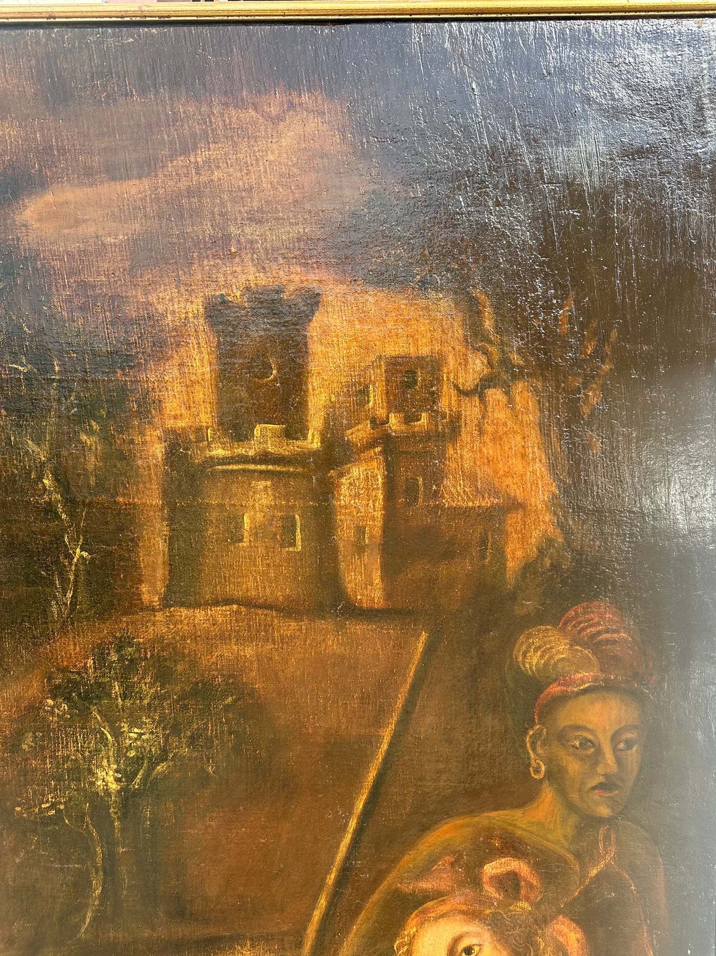 Olio su tela.  Scuola del XVII secolo.