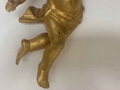 Coppia di angeli lignei in legno dorato . Lombardia primi del’700