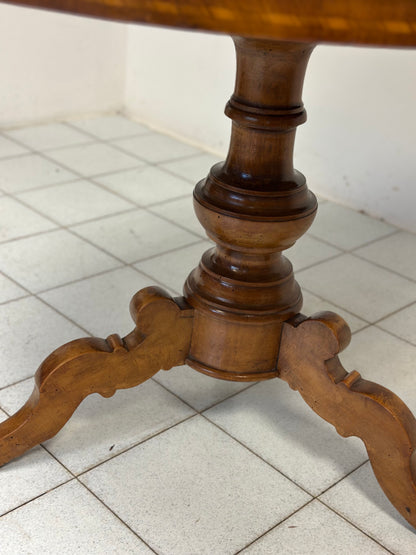 Tavolo di Rolo con intarsio di San Giorgio seconda metà dell'800 105 cm