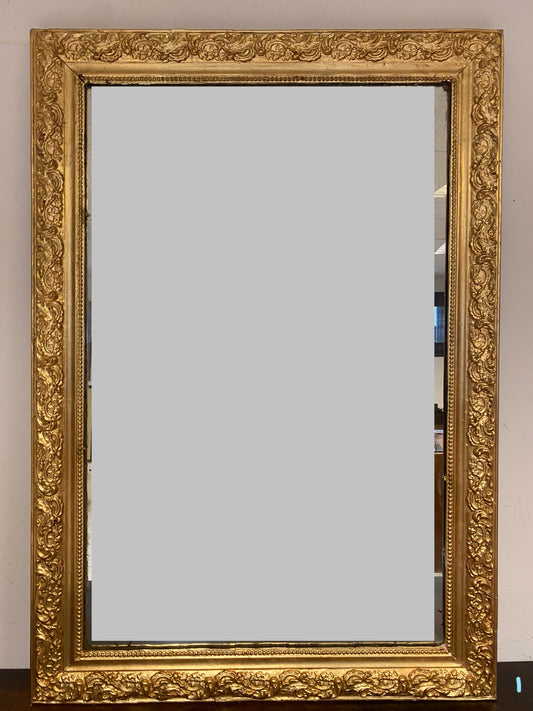 Carved Lombard mirror. Gold leaf. 19th century 121 x 85