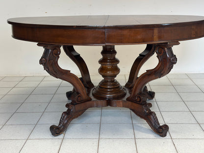 Tavolo a cestello ovale allungabile . Genova Carlo X. 149 x 105