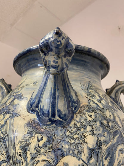 Albissola majolica pharmacy vase signed and dated 1922. H 64