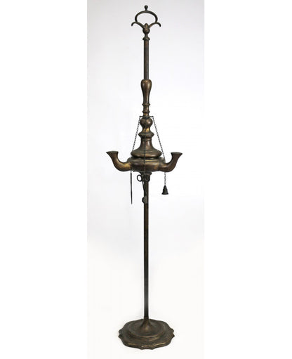 Lucerna fiorentina da terra in bronzo  H 180 cm.  Inizio XIX secolo