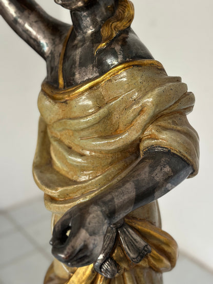 Lampada da terra. Moro di Venezia legno scolpito laccato dorato   XX secolo