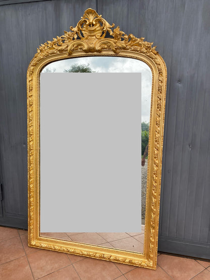 Large floor mirror from the Lombardy area. 19th century