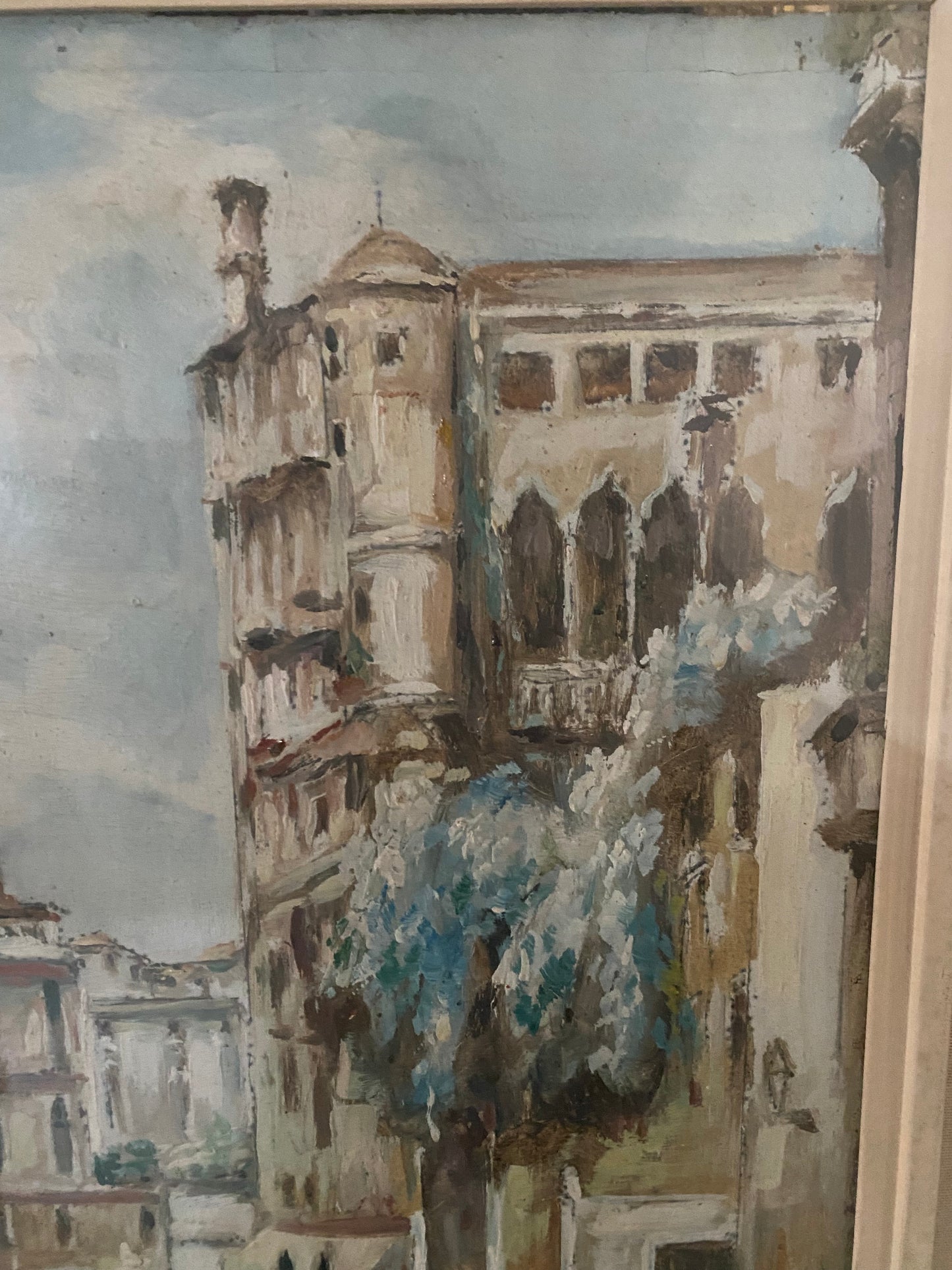 Painting. Venice oil on panel. Giuseppe Riva Ivrea, 1834 - 1916)