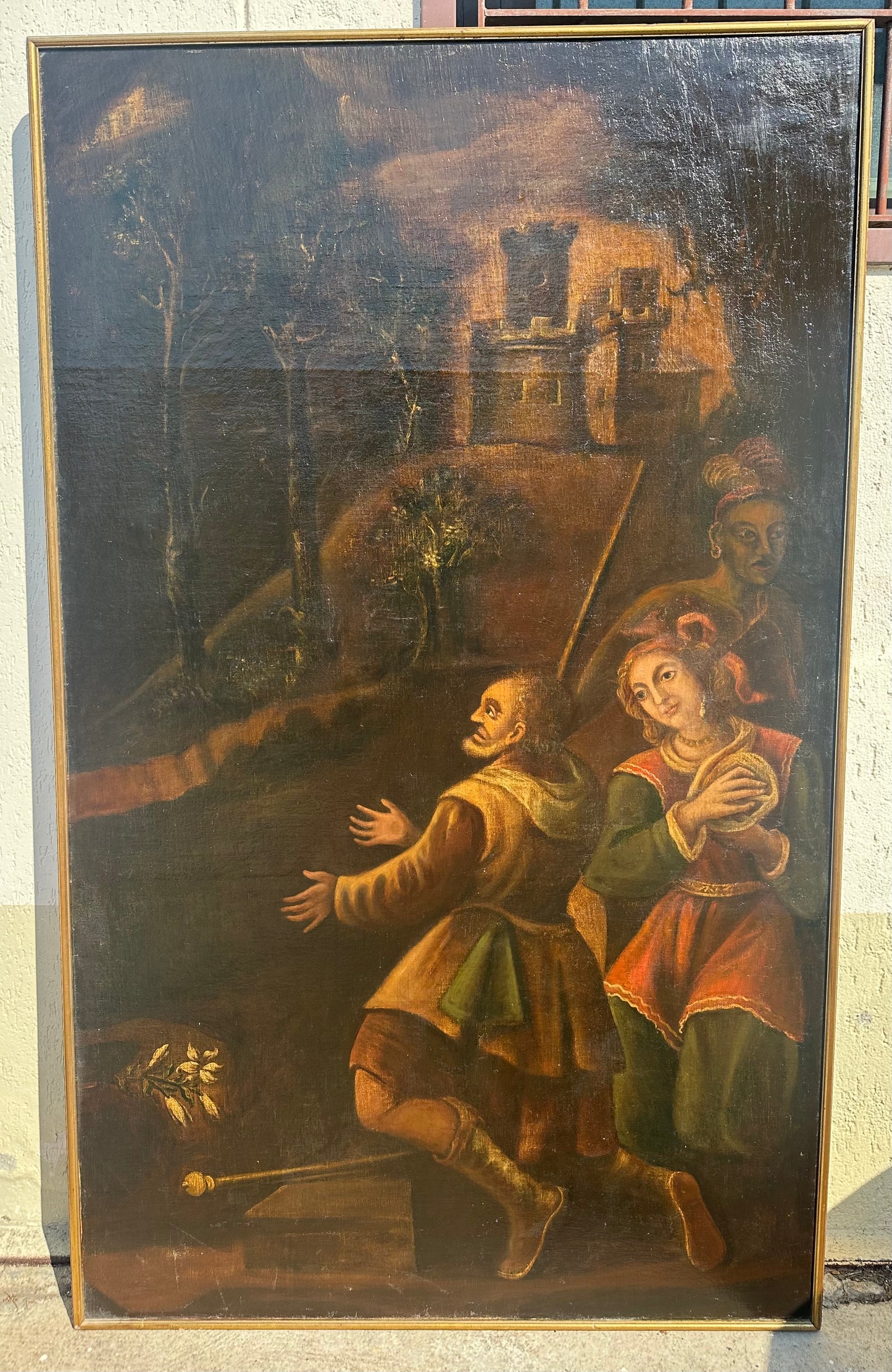 Olio su tela.  Scuola del XVII secolo.