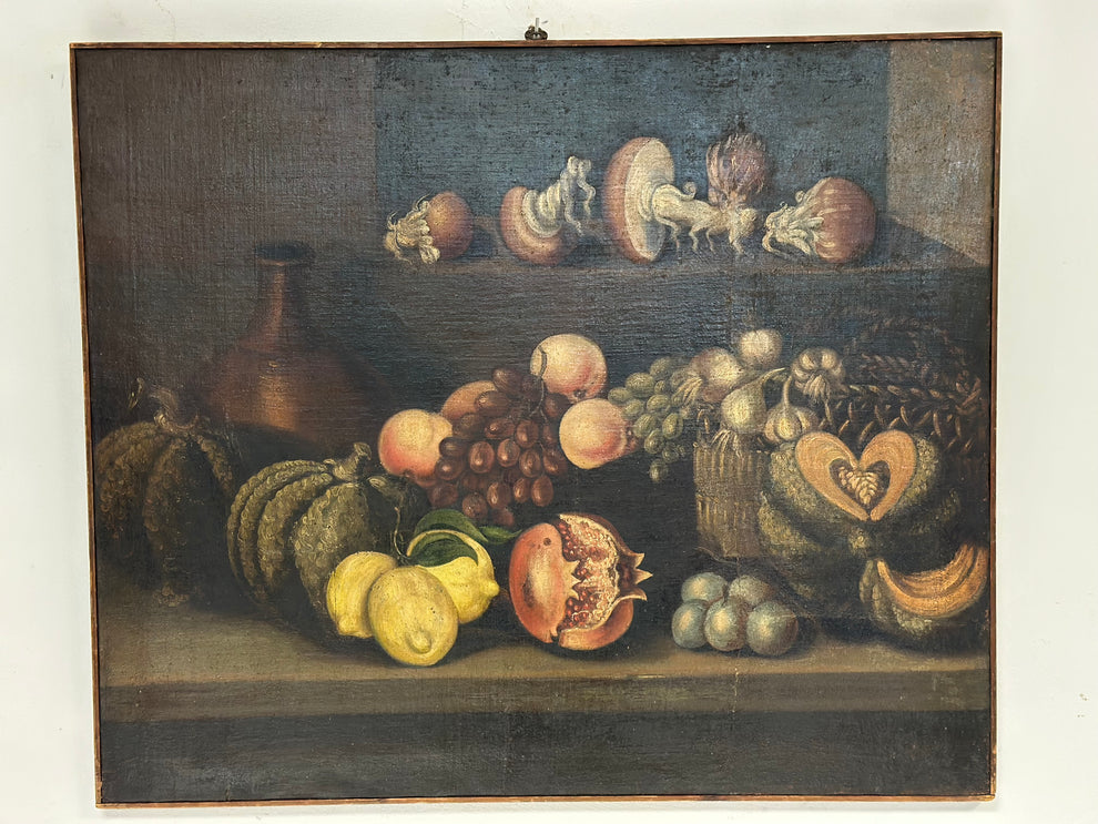 Olio su tela natura morta . XVII secolo inizio XVIII secolo – bisiantichita