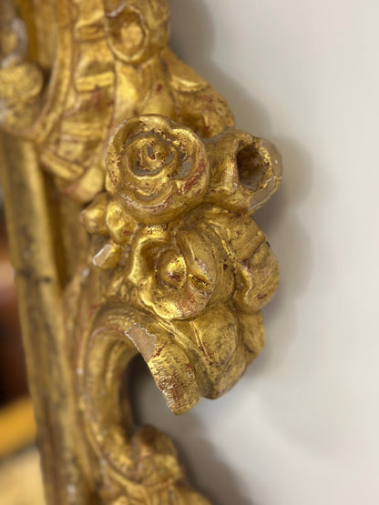 Specchiera emiliana in legno intagliato e dorato   Barocco XVII secolo