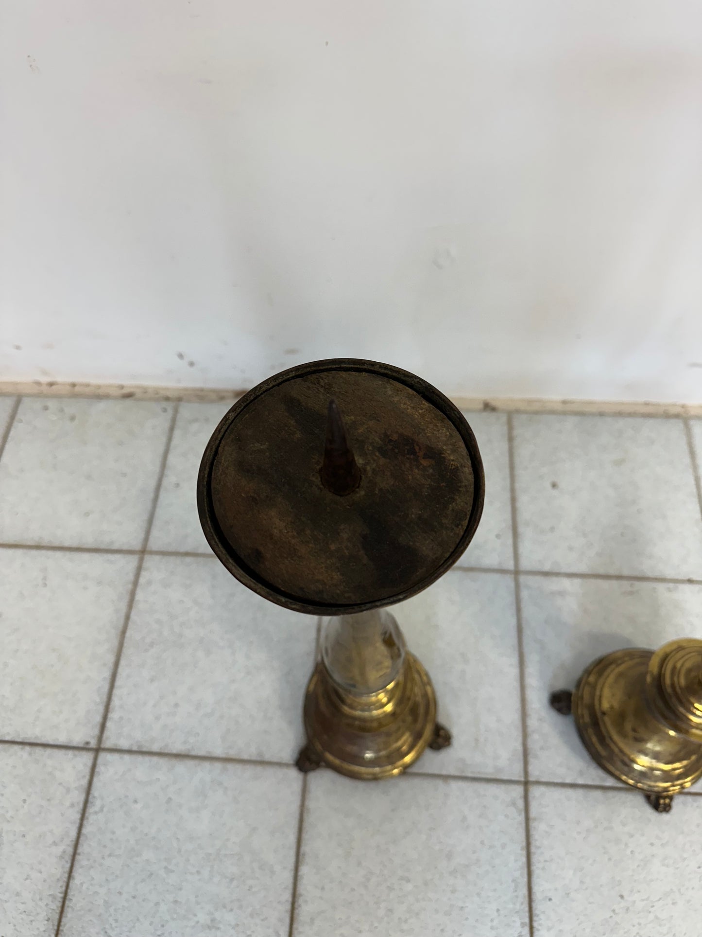 Coppia di candelieri impero . XIX secolo