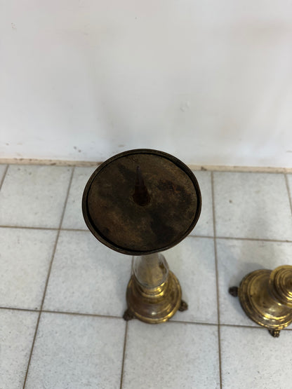 Coppia di candelieri impero . XIX secolo