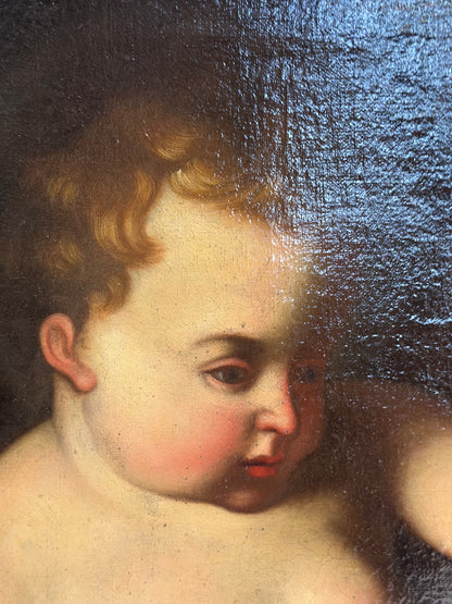 Olio su tela Bambino Gesù con croce XVII secolo
Guido Reni (bottega)