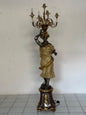 Lampada da terra. Moro di Venezia legno scolpito laccato dorato   XX secolo